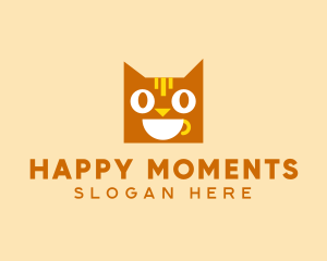 Happy Coffee Cat logo design