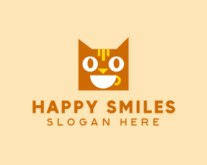 Happy Coffee Cat logo design