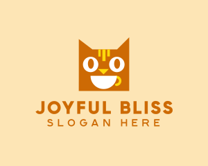 Happy Coffee Cat logo design