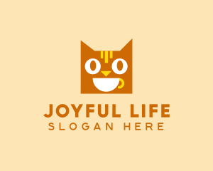 Happy Coffee Cat logo design