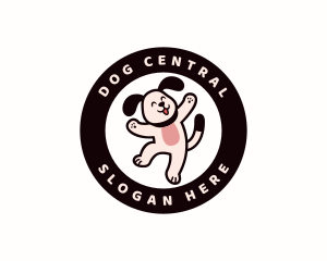 Jumping Happy Dog  logo design