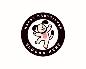 Jumping Happy Dog  logo design