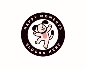 Jumping Happy Dog  logo design