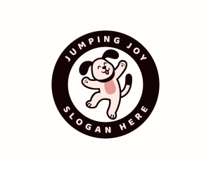 Jumping Happy Dog  logo design