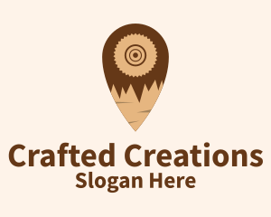 Woodwork Pin Location logo design