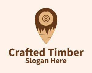 Woodwork Pin Location logo design