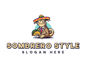 Sombrero Chameleon Taco logo design