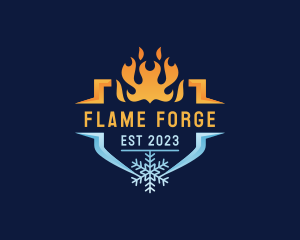 Fire Ice HVAC logo design