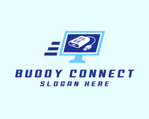 Computer Monitor USB logo design