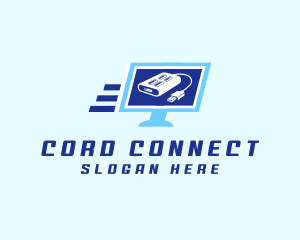 Computer Monitor USB logo design