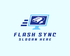 Computer Monitor USB logo design