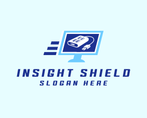 Computer Monitor USB logo