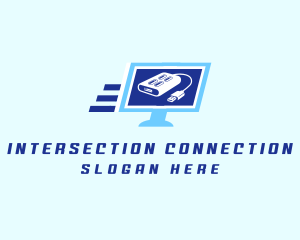 Computer Monitor USB logo design