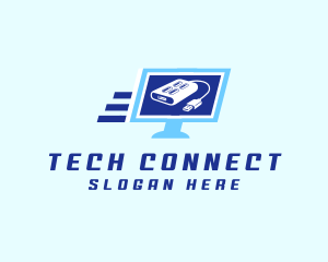 Computer Monitor USB logo