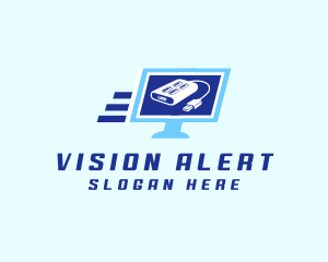 Computer Monitor USB logo