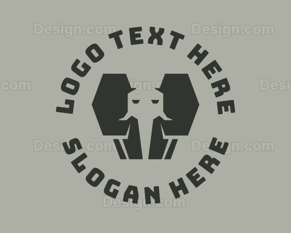 Geometric Elephant Trunk Logo