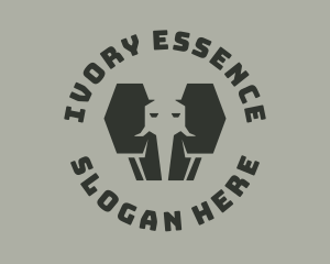 Geometric Elephant Trunk logo design