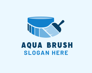 Blue Paint Brush Hardware  logo design