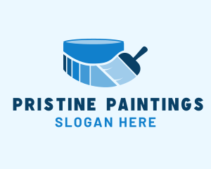 Blue Paint Brush Hardware  logo design