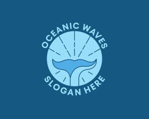 Aquatic Whale Tail  logo design