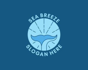 Aquatic Whale Tail  logo design