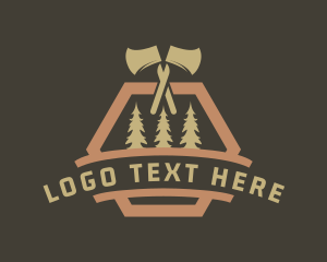 Axe Pine Tree Lumberjack logo
