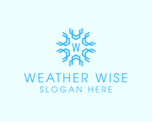 Geometric Snowflake Weather logo