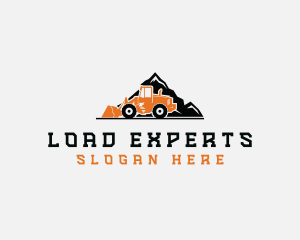 Front Loader Mountain Construction  logo design