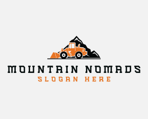 Front Loader Mountain Construction  logo design