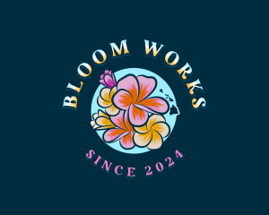 Plumeria Flower Hawaii logo design