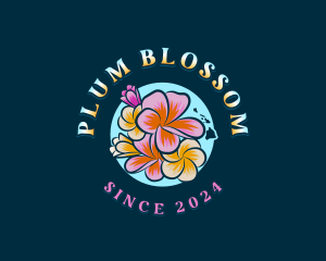 Plumeria Flower Hawaii logo design