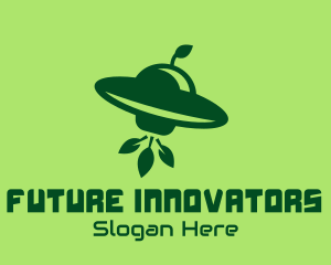 Spaceship Leaf Invasion logo design