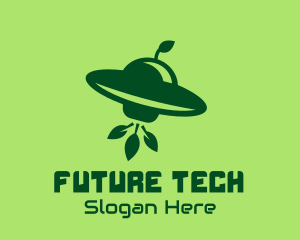 Spaceship Leaf Invasion logo design