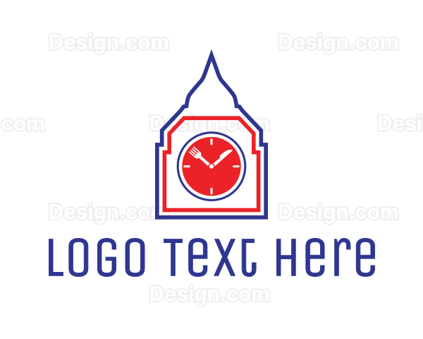 London Restaurant Clock Tower Logo