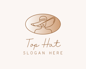 Fashion Hat Woman logo design