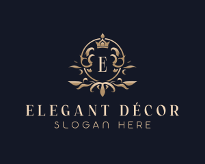 Elegant Crown Floral logo design