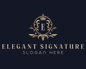 Elegant Crown Floral logo design