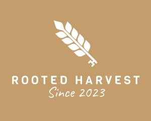 Organic Wheat Key  logo design