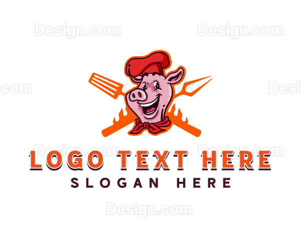 Barbecue Roasted Pig Logo