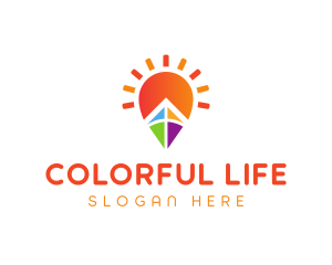 Colorful Sun Kite logo design