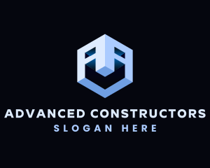 Geometric Cube Engineering logo design