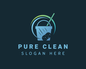 Cleaning Sponge Bucket logo design