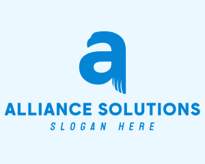 Blue Eagle Letter A logo design