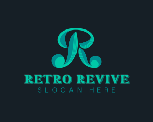 Stylish Retro Company Letter R logo design