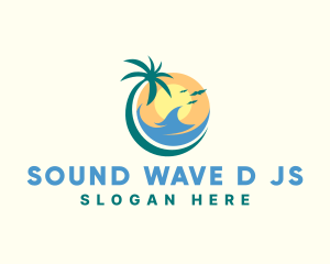 Ocean Wave Vacation Travel logo design