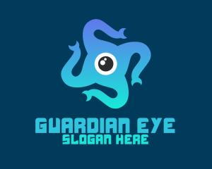 Eye Creature Tentacles logo design