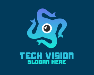 Eye Creature Tentacles logo design