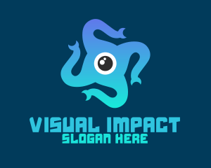 Eye Creature Tentacles logo design