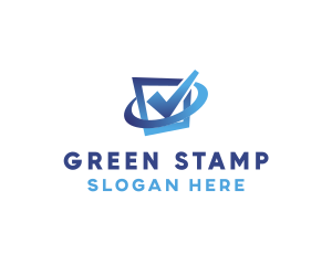 Gradient Blue Check box logo design