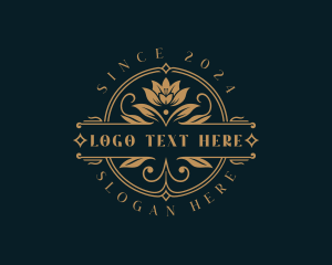 Floral Lotus Flower logo design